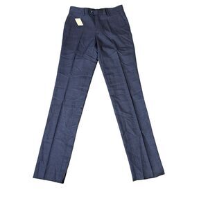 Zanetti Mens Dress Pants 30R Blue  Plaid Wool Pockets‎ Career Trouser